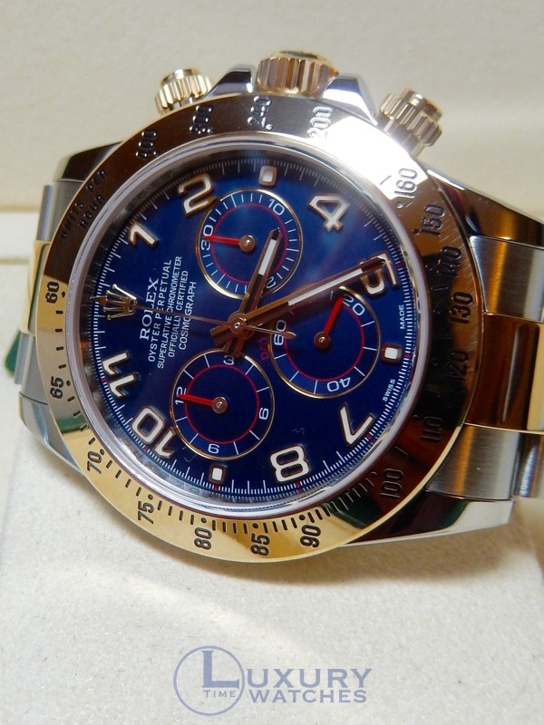 rolex daytona 2 tone blue dial